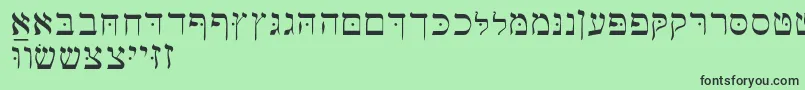 Hebrewbasic Font – Black Fonts on Green Background