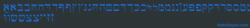 フォントHebrewbasic – 黒い背景に青い文字