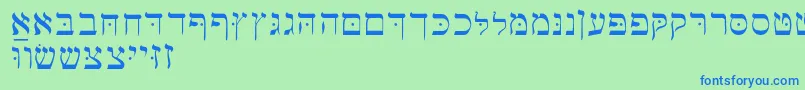 Hebrewbasic Font – Blue Fonts on Green Background