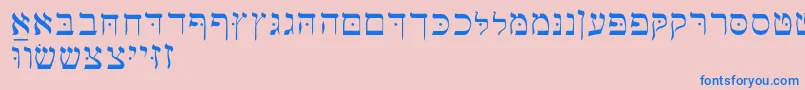 Hebrewbasic Font – Blue Fonts on Pink Background