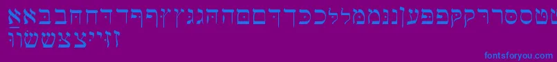 Hebrewbasic Font – Blue Fonts on Purple Background