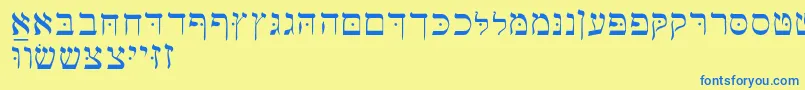Hebrewbasic Font – Blue Fonts on Yellow Background