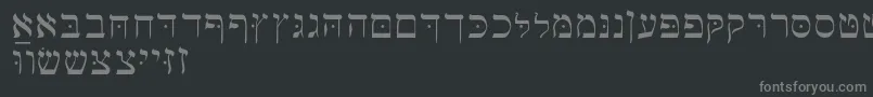 Hebrewbasic Font – Gray Fonts on Black Background