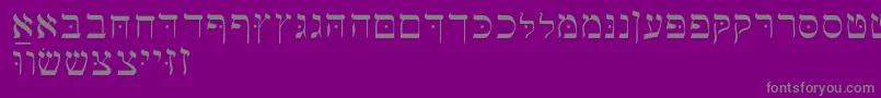 Hebrewbasic Font – Gray Fonts on Purple Background