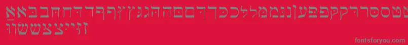 Hebrewbasic Font – Gray Fonts on Red Background