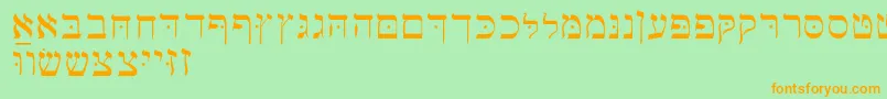 Hebrewbasic-Schriftart – Orangefarbene Schriften auf grünem Hintergrund