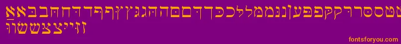 Hebrewbasic Font – Orange Fonts on Purple Background
