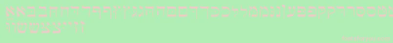 Hebrewbasic Font – Pink Fonts on Green Background