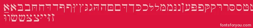 Hebrewbasic Font – Pink Fonts on Red Background