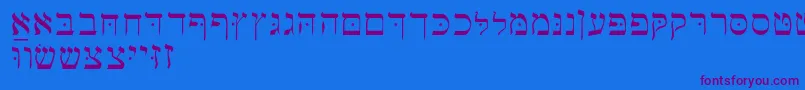 Hebrewbasic Font – Purple Fonts on Blue Background