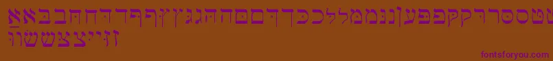 Hebrewbasic Font – Purple Fonts on Brown Background