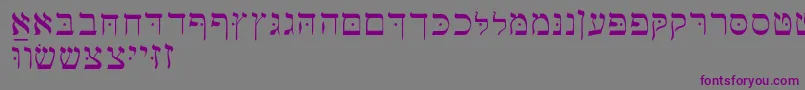 Hebrewbasic-Schriftart – Violette Schriften auf grauem Hintergrund