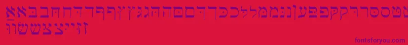 Hebrewbasic Font – Purple Fonts on Red Background