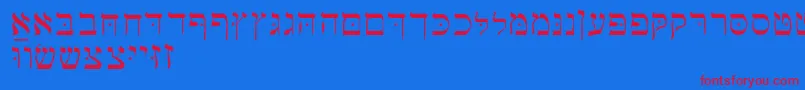 Hebrewbasic Font – Red Fonts on Blue Background