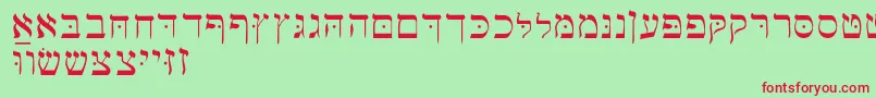 Hebrewbasic Font – Red Fonts on Green Background