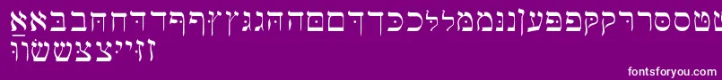 Hebrewbasic Font – White Fonts on Purple Background