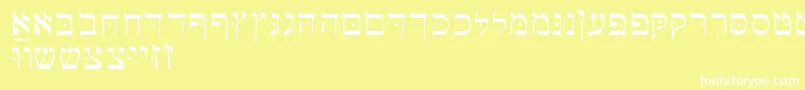 Hebrewbasic Font – White Fonts on Yellow Background