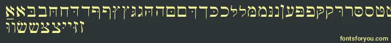 フォントHebrewbasic – 黒い背景に黄色の文字