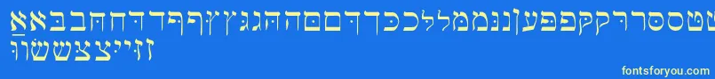 Hebrewbasic Font – Yellow Fonts on Blue Background