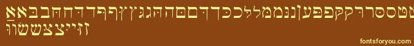 Hebrewbasic Font – Yellow Fonts on Brown Background