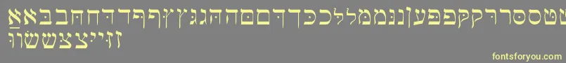Hebrewbasic Font – Yellow Fonts on Gray Background