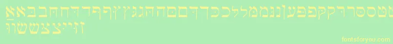 Hebrewbasic Font – Yellow Fonts on Green Background