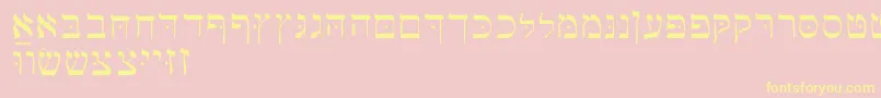 Hebrewbasic Font – Yellow Fonts on Pink Background