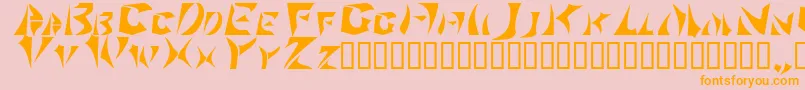 フォントSabertoo2 – オレンジの文字がピンクの背景にあります。