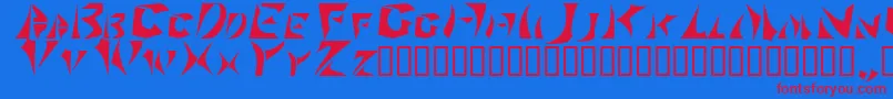 フォントSabertoo2 – 赤い文字の青い背景