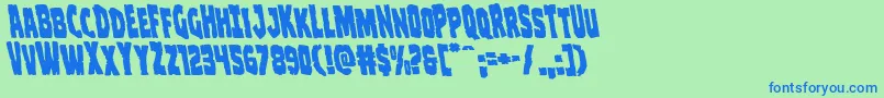 Clubberlangleft Font – Blue Fonts on Green Background