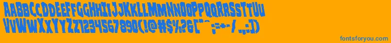 Fonte Clubberlangleft – fontes azuis em um fundo laranja