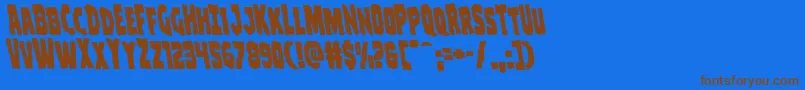 Clubberlangleft-Schriftart – Braune Schriften auf blauem Hintergrund