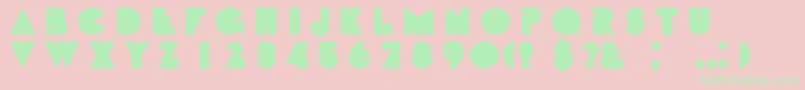 Babyteet-fontti – vihreät fontit vaaleanpunaisella taustalla