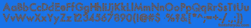 Mixspotted Font – Brown Fonts on Blue Background