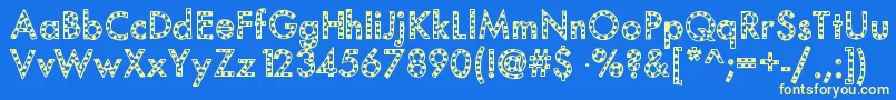 Mixspotted Font – Yellow Fonts on Blue Background