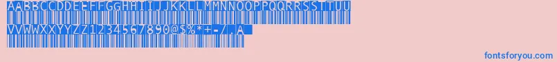 BarmkodeInverse Font – Blue Fonts on Pink Background