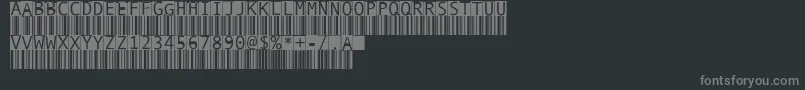 Saiba mais sobre a fonte BarmkodeInverse Fonte BarmkodeInverse – fontes cinzas em um fundo preto