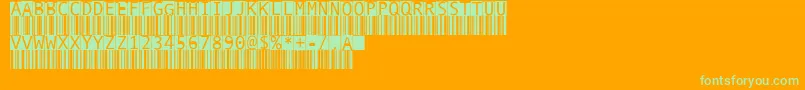 BarmkodeInverse Font – Green Fonts on Orange Background