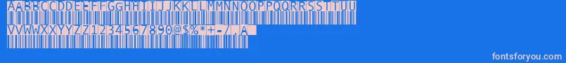 BarmkodeInverse-Schriftart – Rosa Schriften auf blauem Hintergrund