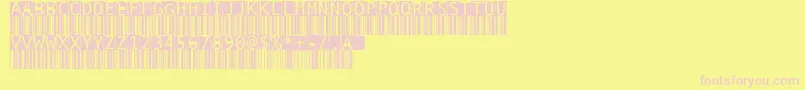 BarmkodeInverse-Schriftart – Rosa Schriften auf gelbem Hintergrund