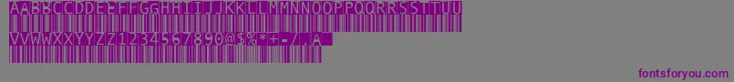 フォントBarmkodeInverse – 紫色のフォント、灰色の背景