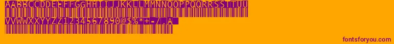 BarmkodeInverse-Schriftart – Violette Schriften auf orangefarbenem Hintergrund