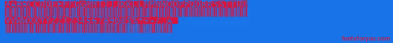 BarmkodeInverse-fontti – punaiset fontit sinisellä taustalla