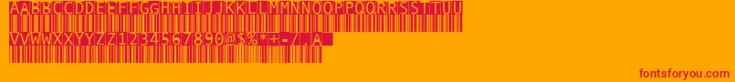 BarmkodeInverse-Schriftart – Rote Schriften auf orangefarbenem Hintergrund