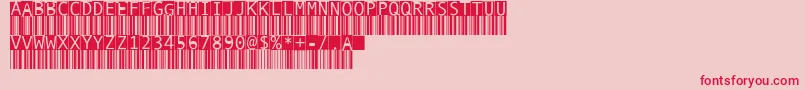 BarmkodeInverse Font – Red Fonts on Pink Background