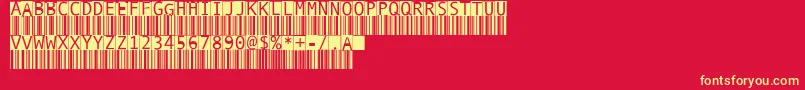 Weitere Informationen zur BarmkodeInverse-Schriftart BarmkodeInverse-Schriftart – Gelbe Schriften auf rotem Hintergrund