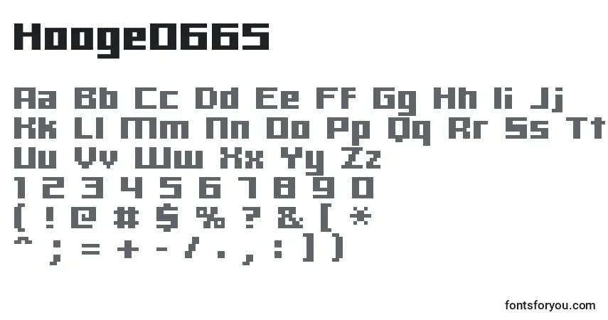 A fonte Hooge0665 – alfabeto, números, caracteres especiais