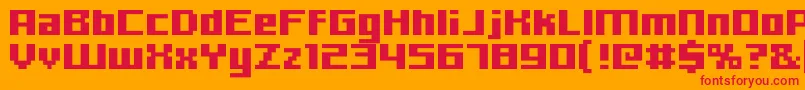 Hooge0665 Font – Red Fonts on Orange Background