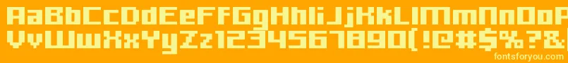 Hooge0665 Font – Yellow Fonts on Orange Background