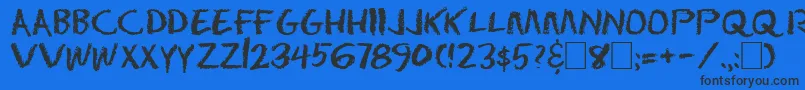 DsEraserCyr Font – Black Fonts on Blue Background